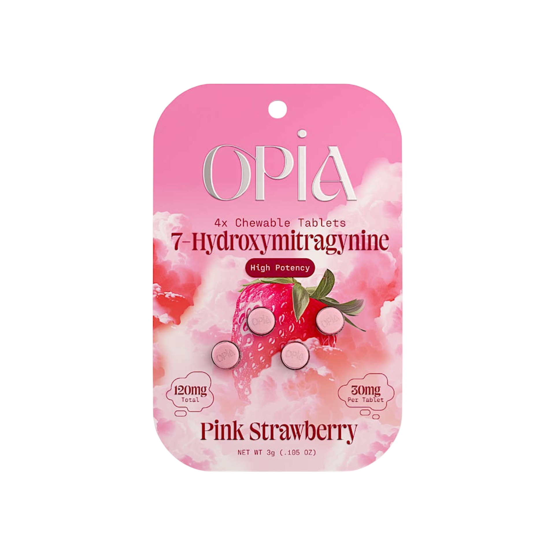 30mg Pink Strawberry 7-OH tablet