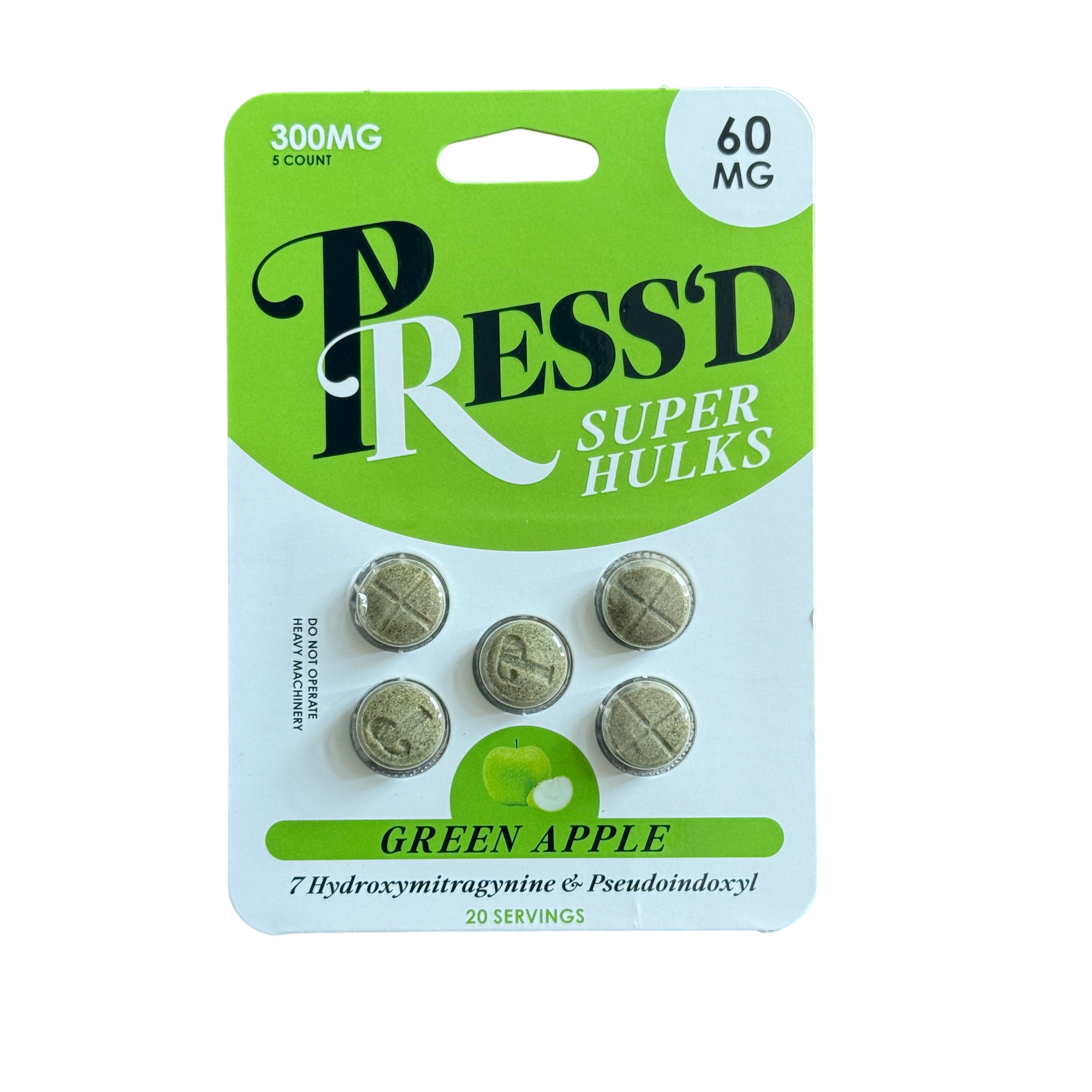 60mg Green Apple Super Hulks tablet